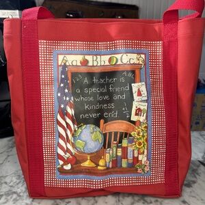 Red Teacher Appreciation Tote Bag